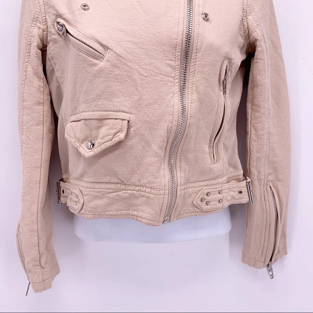 Blank NYC Tan Moto Jacket Size XS